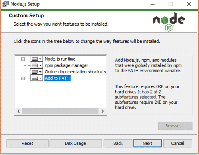 installasi nodejs dengan panduan gambar