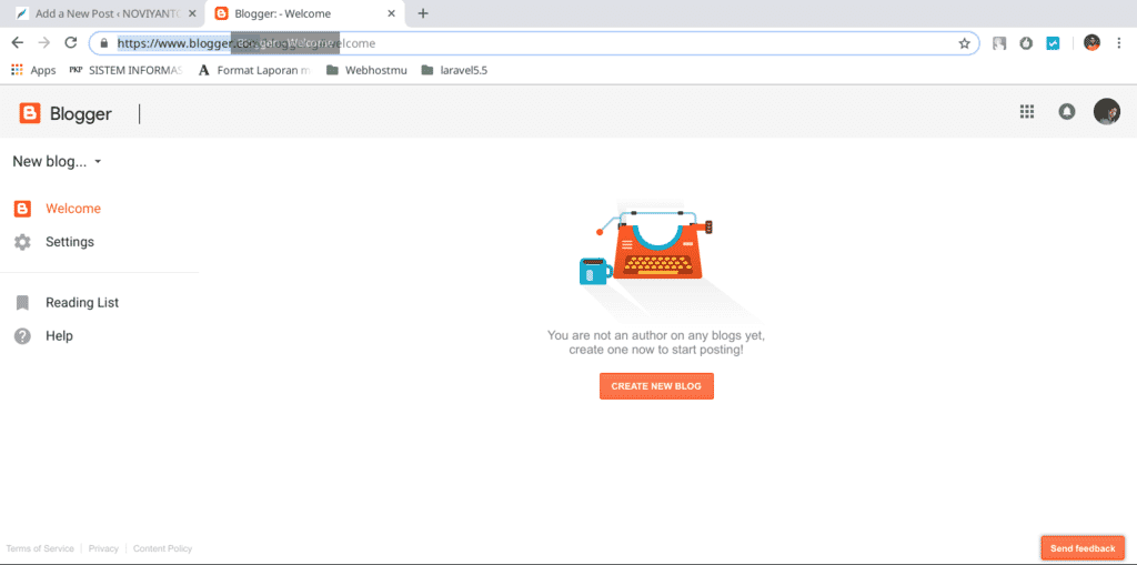 cara membuat blog pribadi gratis menggunakan blogspot